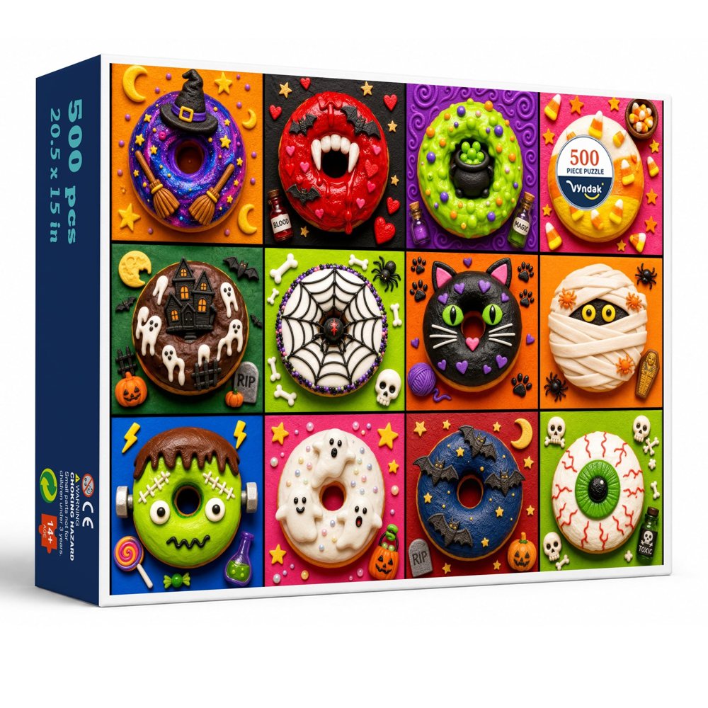 Halloween Donuts 500 piece jigsaw puzzle
