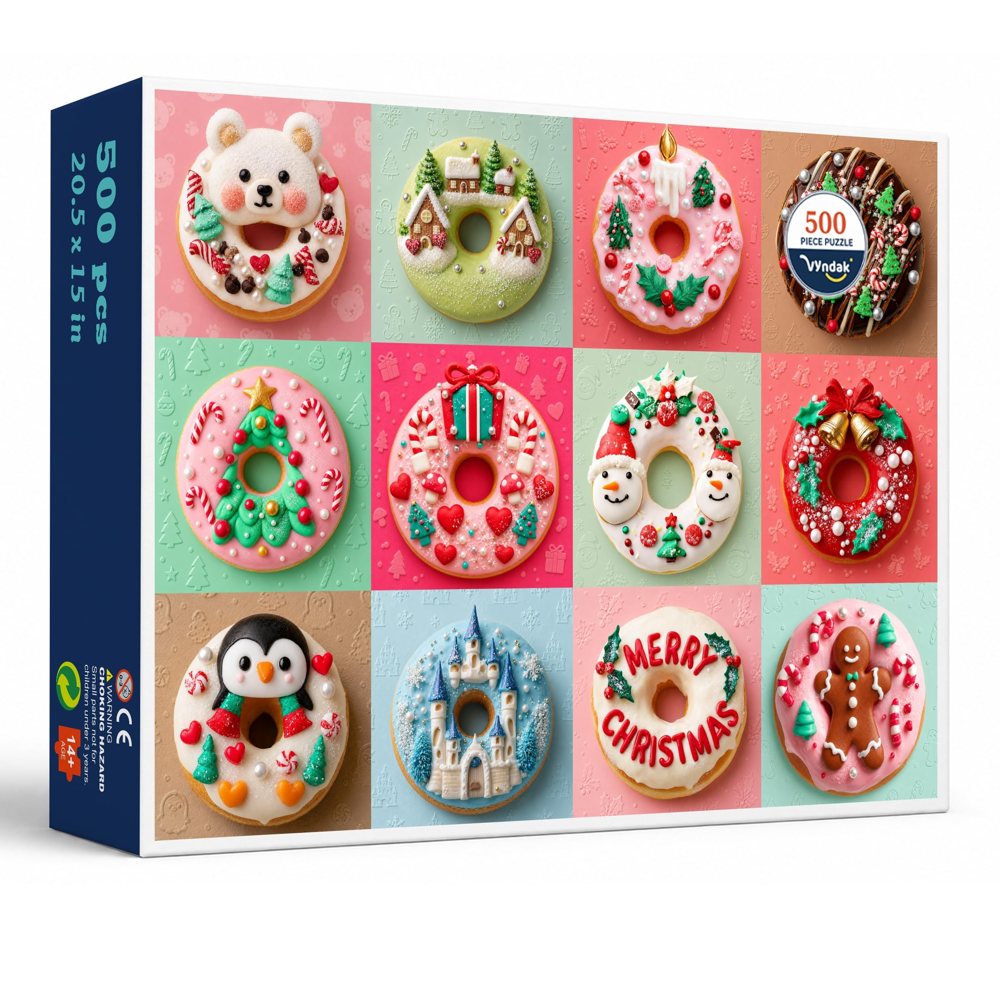 Christmas Donuts 500 piece jigsaw puzzle